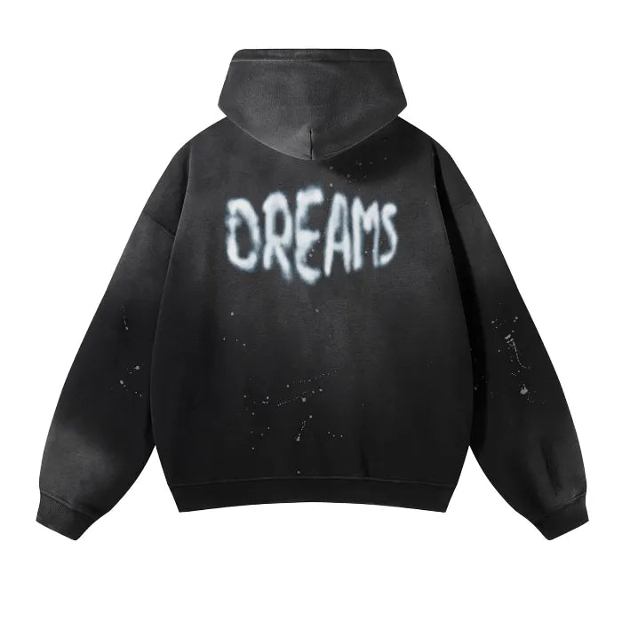 Plenty Dreams Vintage Wash Frayed Fleece Hoodie